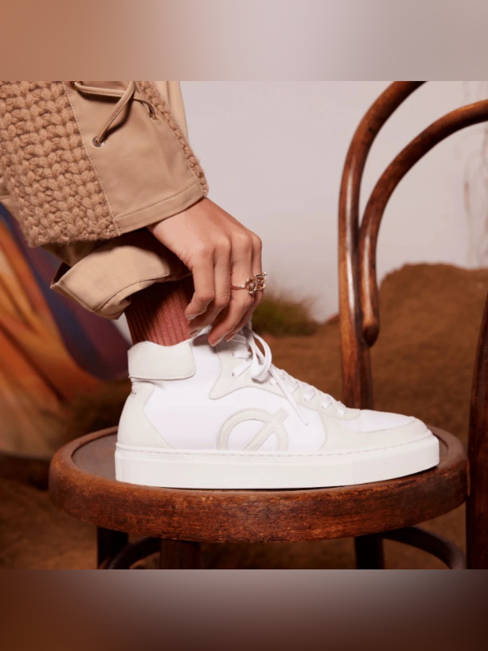 LØCI Womens US 7.5/EU 38 “Eleven” White Natural Vegan High-Top Sneakers NWT/NIB - Picture 10 of 11